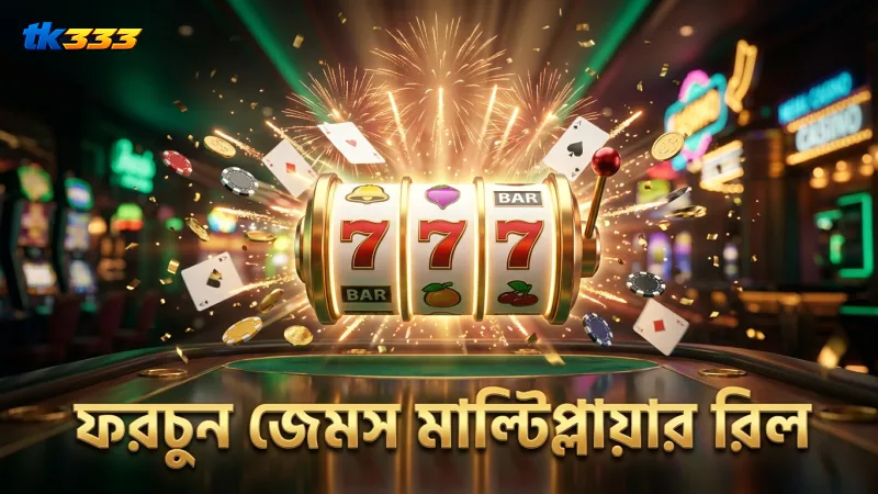 ফরচুন জেমস স্লটের মাল্টিপ্লায়ার রিলের কার্যকরী ইফেক্ট প্রদর্শন।